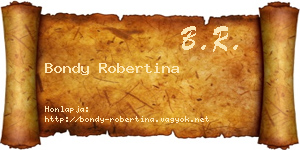 Bondy Robertina névjegykártya